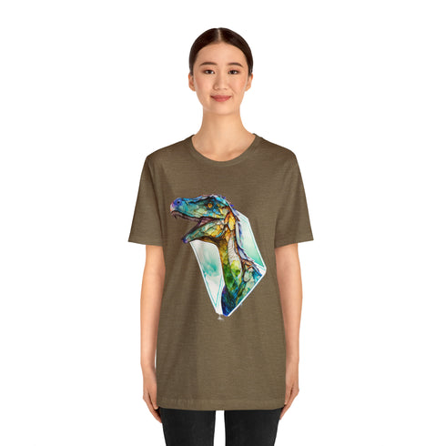 Stained Glass Velociraptor - Short Sleeve Tee